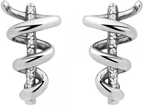 Серьги из белого золота ESTET Moscow 01S1211615 с фианитами Swarovski