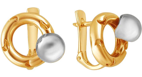 Золотые серьги круглые Эстет 01S0610590