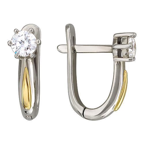 Золотые серьги Эстет 01S164416 с фианитами