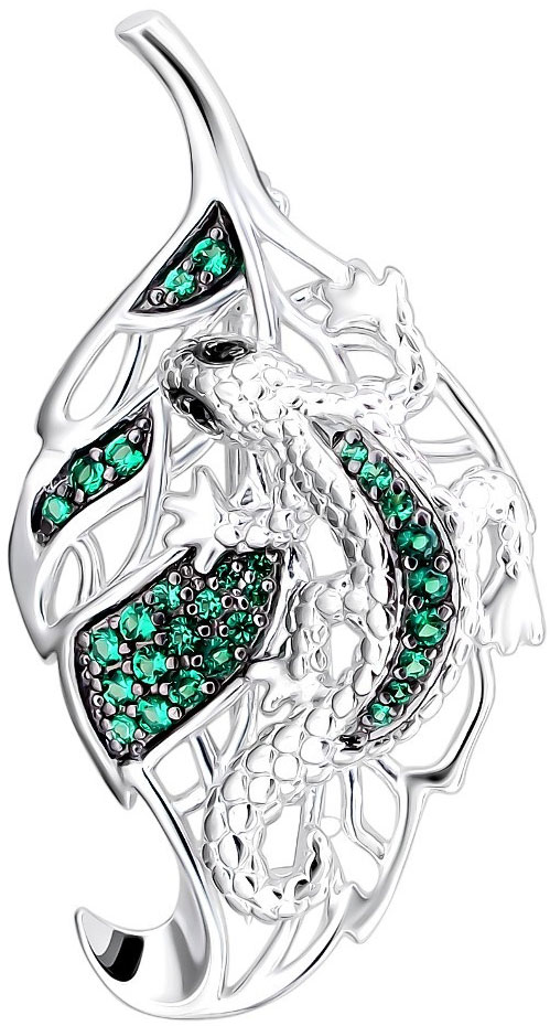 Серебряная брошь Эстет N12SH255773 с фианитами