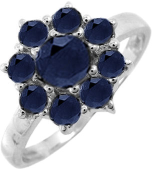 Серебряное кольцо Evora 627907 с сапфирами