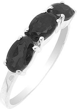 Серебряное кольцо Evora 628108 с черными сапфирами