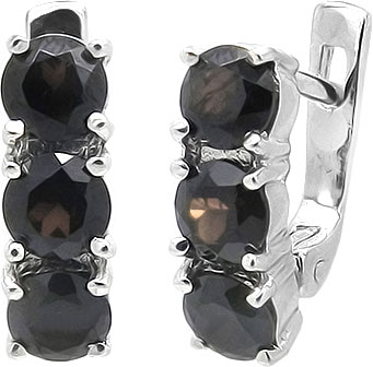 Серебряные серьги Evora 628717 с раухтопазами