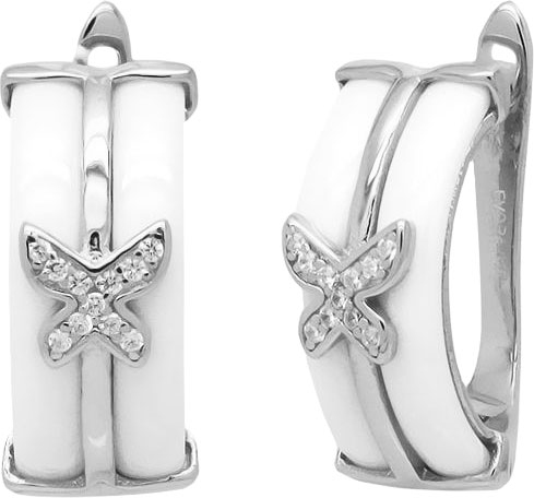 Серьги из керамики Evora 629873 с кубическим цирконием