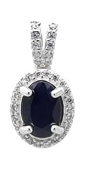 Серебряная подвеска Evora 630956 с сапфир корундом, кубическим цирконием