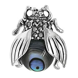 Серебряная брошь Evora 633598 с марказитами