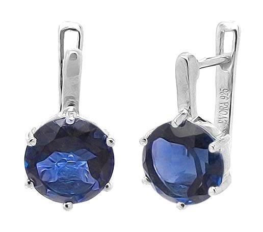 Серебряные серьги Evora 637884 с танзанитами