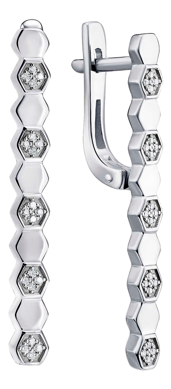 Серьги из белого золота Excellent 02-12-0558 с бриллиантами