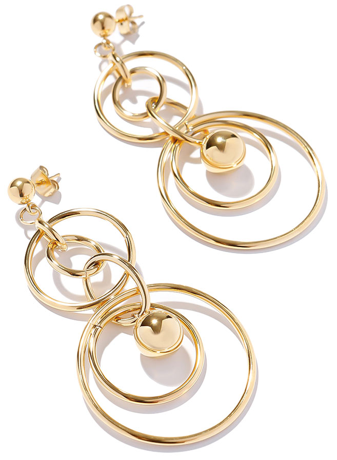 Стальные длинные серьги с подвесками Exclaim 035G2610E