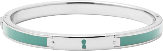 Стальной жесткий браслет Fossil JF00384040 с эмалью