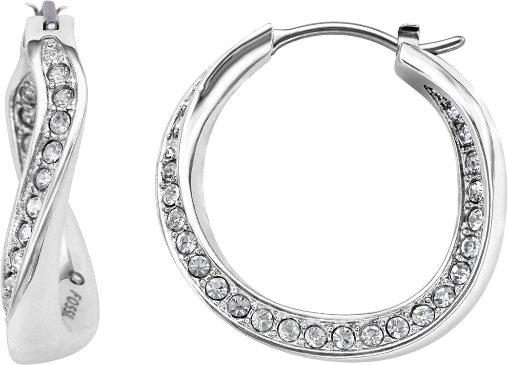 Стальные серьгио Fossil JF01144040 с кубическим цирконием