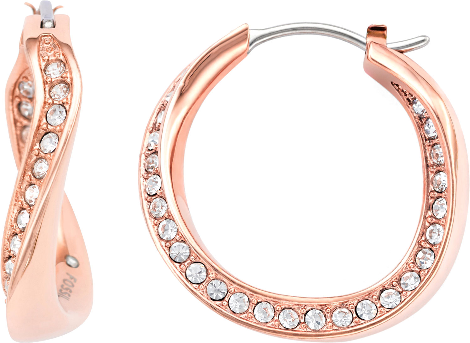 Стальные серьги Fossil JF01299791 с кубическим цирконием