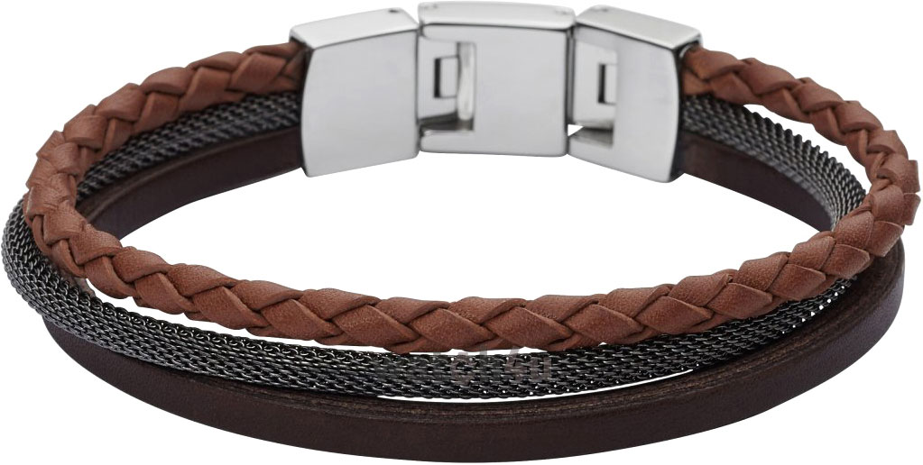 Мужской кожаный браслет Fossil JF02213040