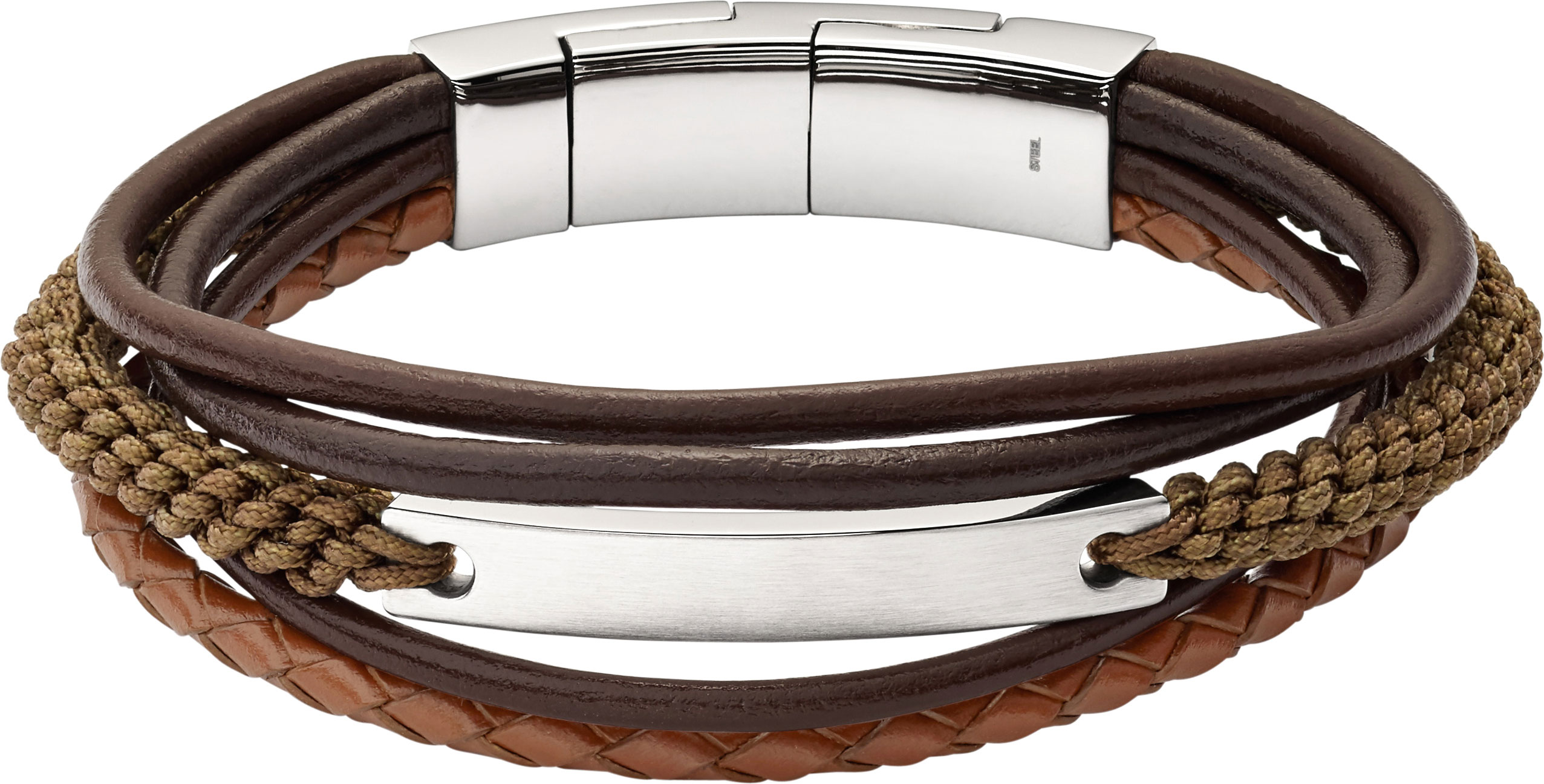 Мужской кожаный браслет Fossil JF02703040