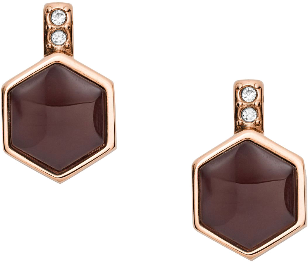 Стальные серьги Fossil JF03059791 с кварцем, кубическим цирконием