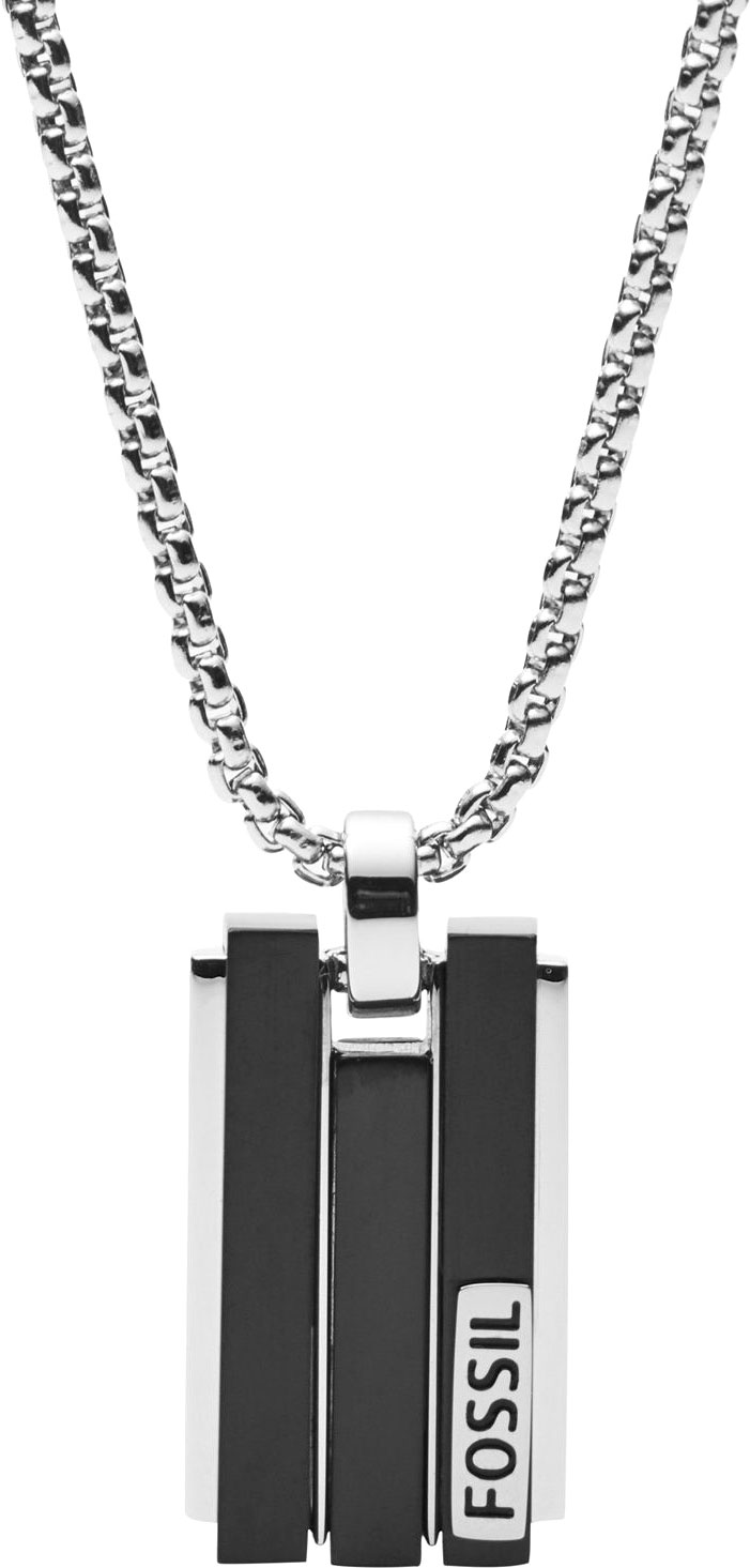 Мужской стальной кулон Fossil JF03126998 c цирконом