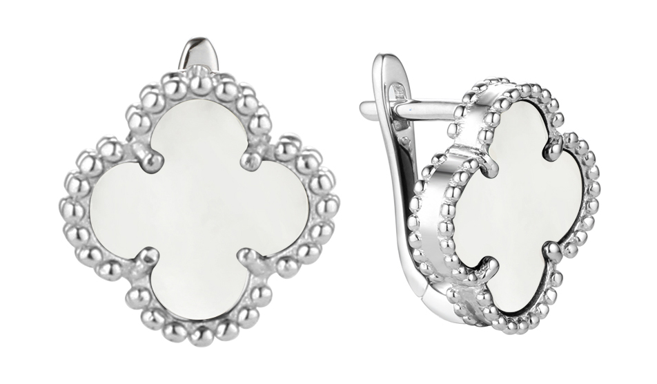 Серебряные серьги Fresh Jewelry TC-E01207-W-W-X-X-X с керамикой