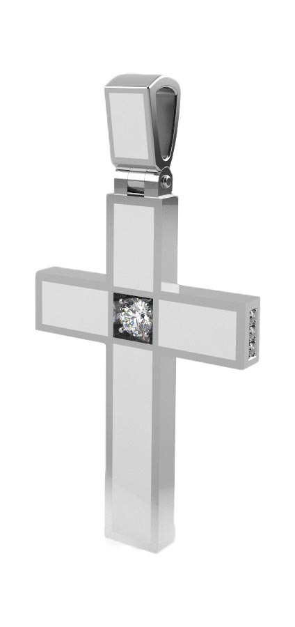 Серебряный декоративный крестик GRAF КОЛЬЦОВ FJ-KR4/S с фианитами