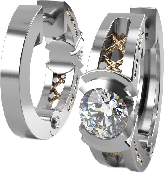 Серебряные серьги GRAF КОЛЬЦОВ FJ-S38/S c фианитом
