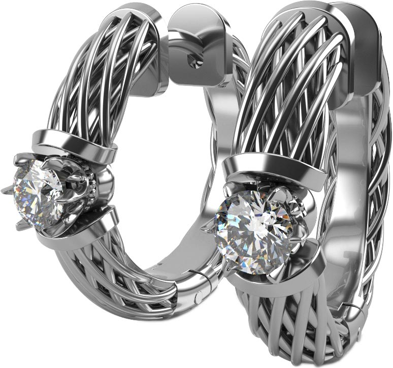 Серьги из белого золота GRAF КОЛЬЦОВ SHD-S11/B с бриллиантами