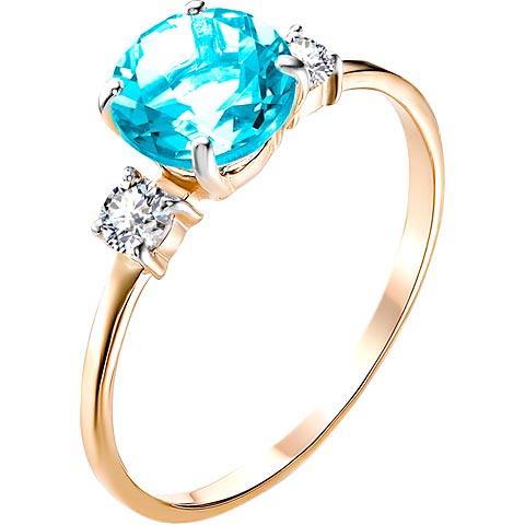 Золотое кольцо Гранат 1.10.11.0193.00-5098 с топазом, фианитами