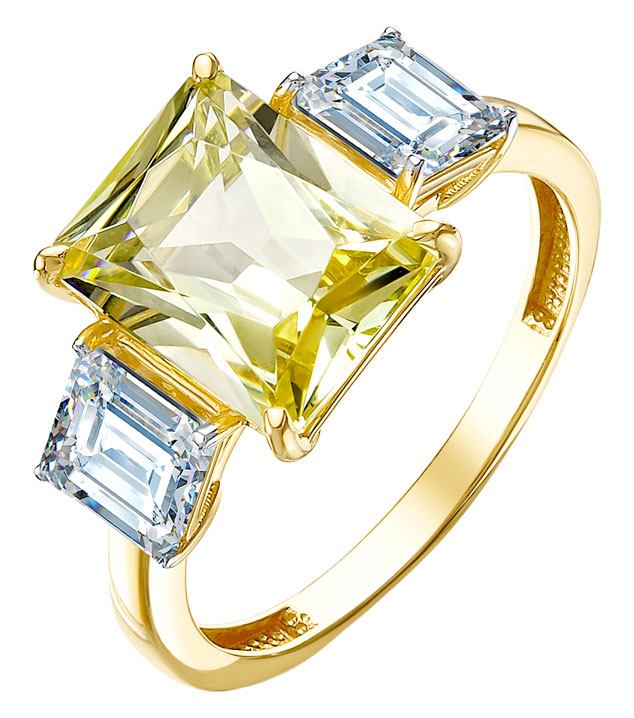 Золотое кольцо Гранат 1.10.15.3731.00-4478 с фианитом Diamond, фианитами