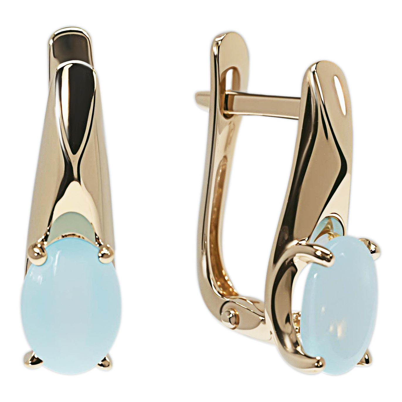 Золотые серьги Гранат 1.20.10.4110.00-4133 с халцедонами