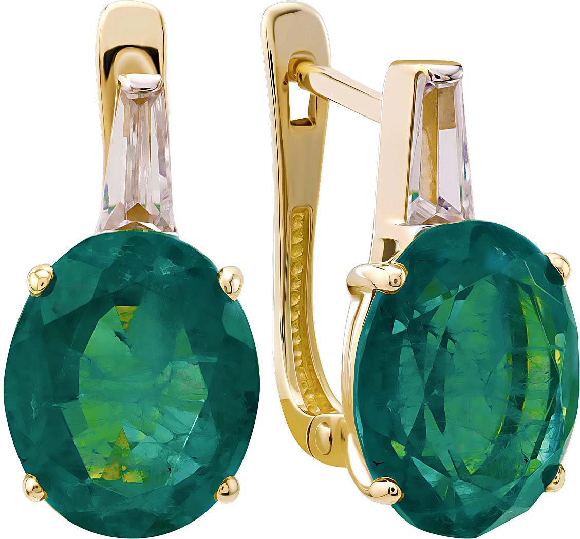 Золотые серьги Гранат 1.20.15.3568.00-5155 с ситаллами, фианитами