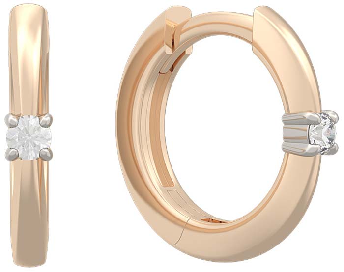 Золотые серьги кольца-конго Grant 0601128-gr с бриллиантами