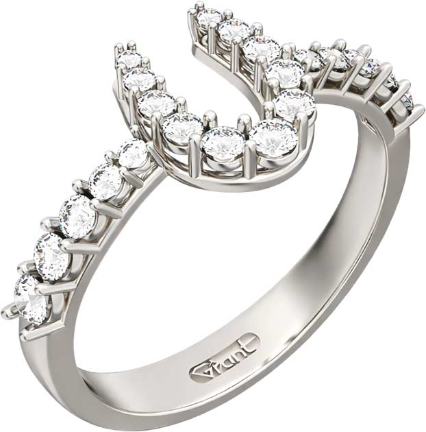Кольцо из белого золота ''Подкова'' Grant 5101175-gr с бриллиантами