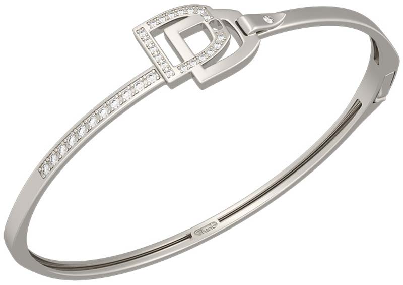 Жесткий браслет из белого золота ''Год лошади'' Grant 5401156-gr с бриллиантами