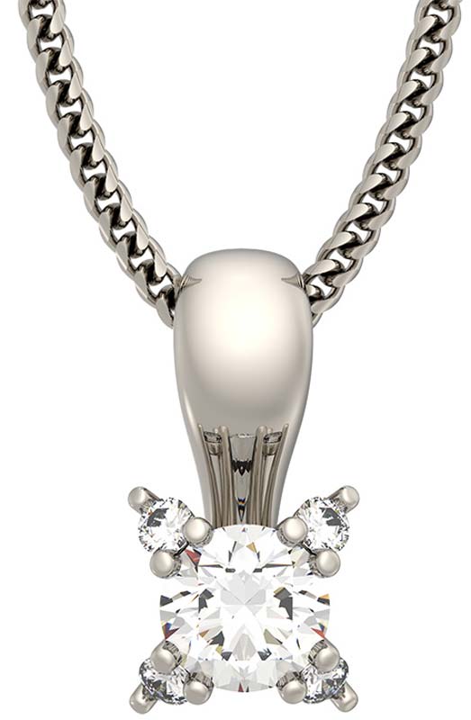 Кулон на цепочке из белого золота Grant 5501996-gr с бриллиантами
