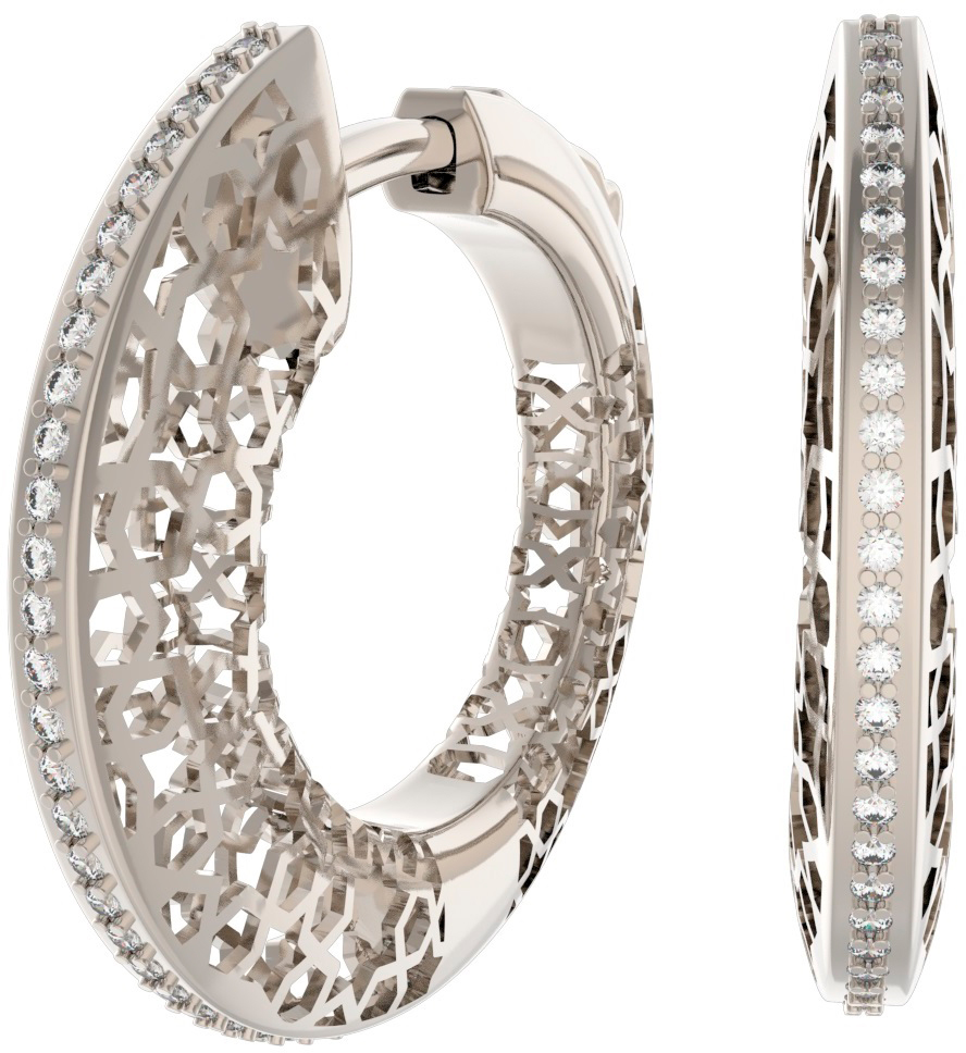 Серьги кольца из белого золота Grant 5601785-gr с бриллиантами