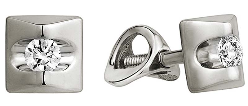 Золотые серьги пусеты-гвоздики Grant 5701193-gr с бриллиантами