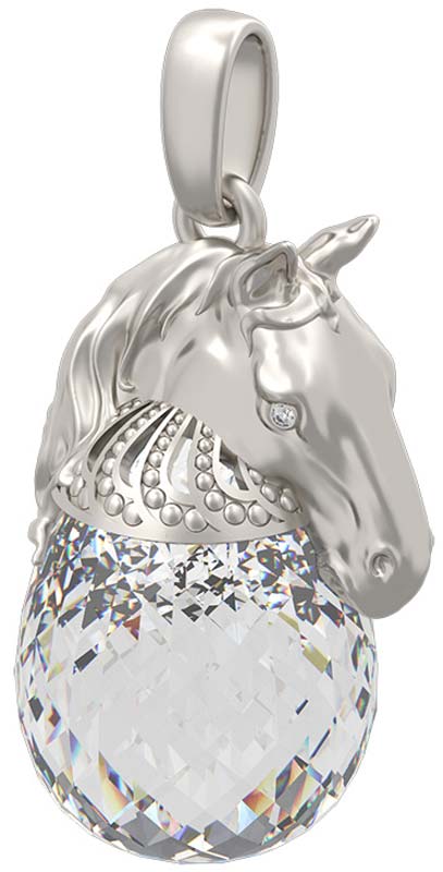 Подвеска из белого золота ''Год лошади'' Grant 5877150-gr с кварцем, бриллиантами