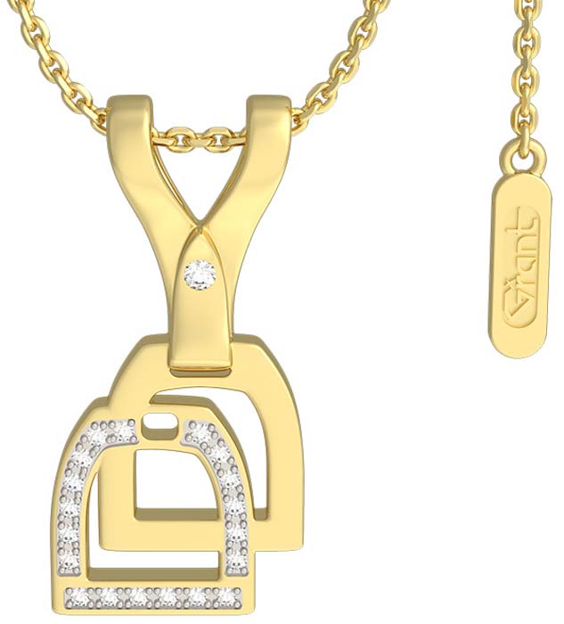 Золотой кулон на цепочке ''Год лошади'' Grant 9501156-gr с бриллиантами