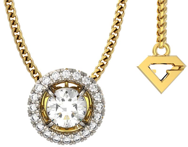 Золотой кулон на цепочке Grant 9501994-gr с бриллиантами