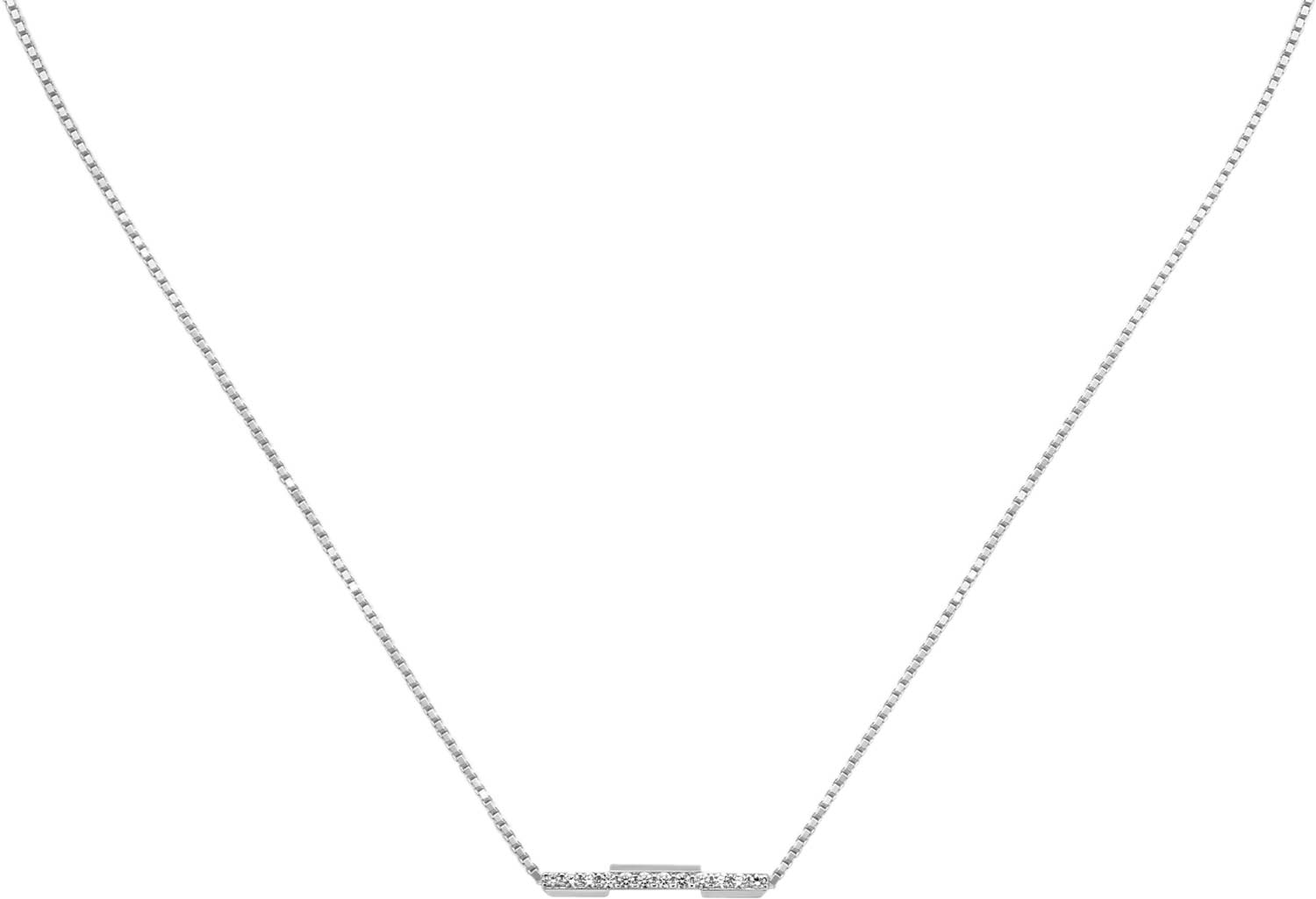 Подвеска на цепочке из белого золота Gucci Link to Love YBB662132001 с бриллиантами