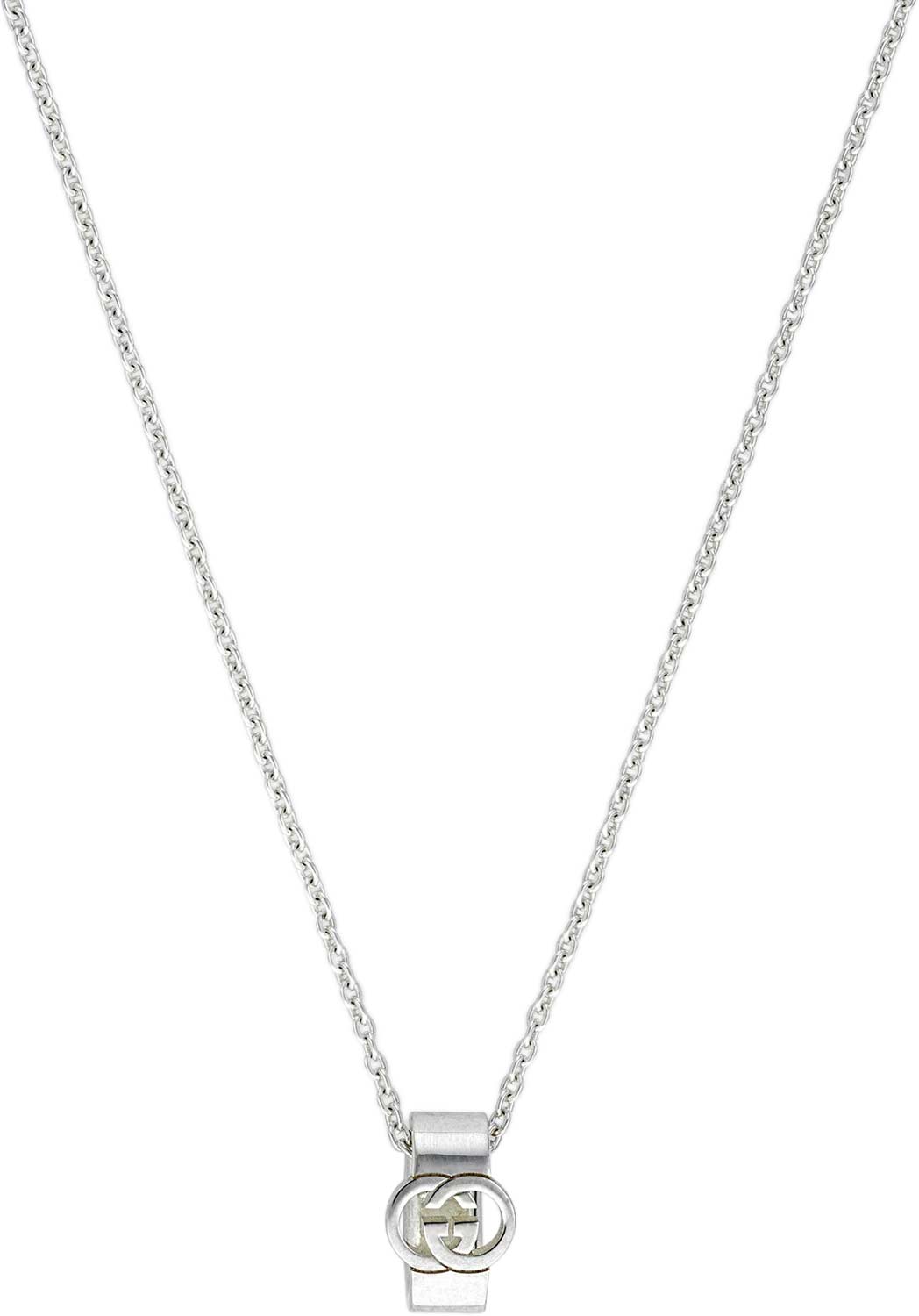 Серебряная подвеска бегунок на цепочке Gucci Interlocking YBB818927001