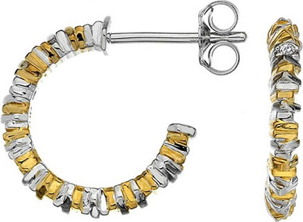 Серебряные серьги полукольца Hot Diamonds DE429 с бриллиантами