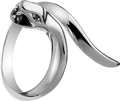Серебряное кольцо Hot Diamonds DR115-1 c бриллиантом, черным бриллиантом