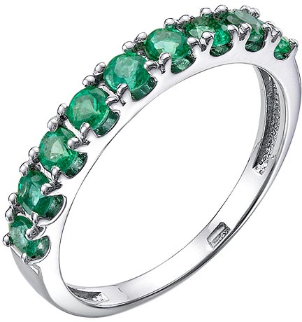 Серебряное кольцо Империал K0925-603 с изумрудами