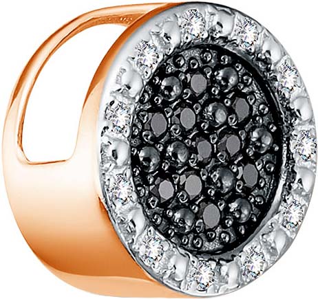 Золотая подвеска Империал P3999-125 с бриллиантами, черными бриллиантами