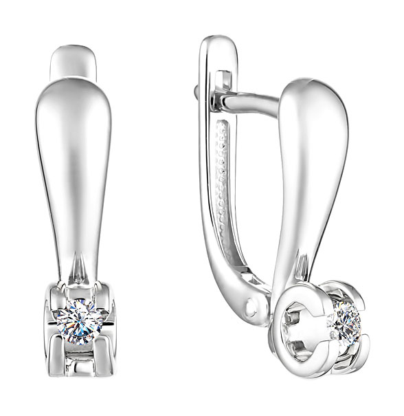 Серьги из белого золота Империал S0239-220 с бриллиантами