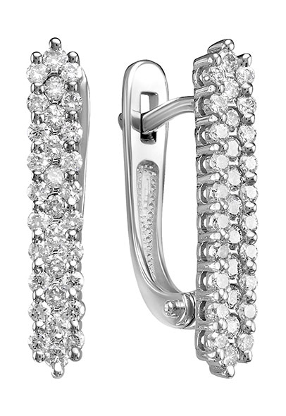 Серьги из белого золота Империал S0841-220 с бриллиантами