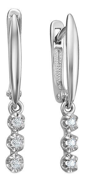 Серьги из белого золота с подвесками Империал S1005-220 с бриллиантами