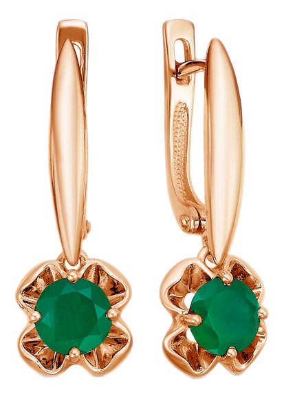 Серебряные серьги с подвесками Империал S1262/Ag-607/10POZ с агатами