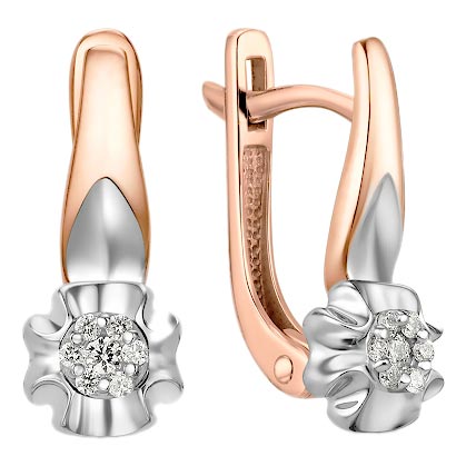 Золотые серьги Империал S1358-120 c бриллиантом