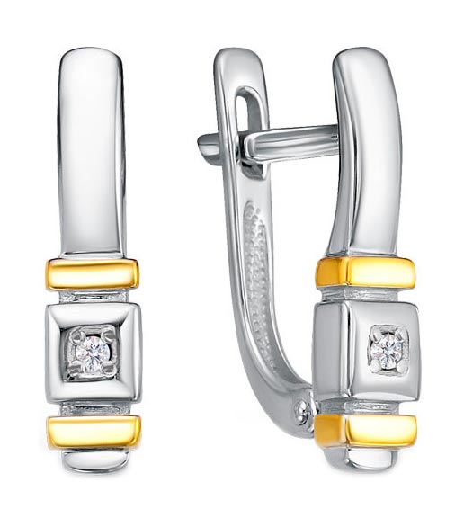 Серебряные серьги Империал S1455/Ag-620POZ с бриллиантами