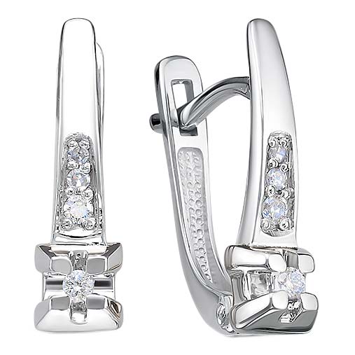 Серьги из белого золота Империал S1477-220 с бриллиантами